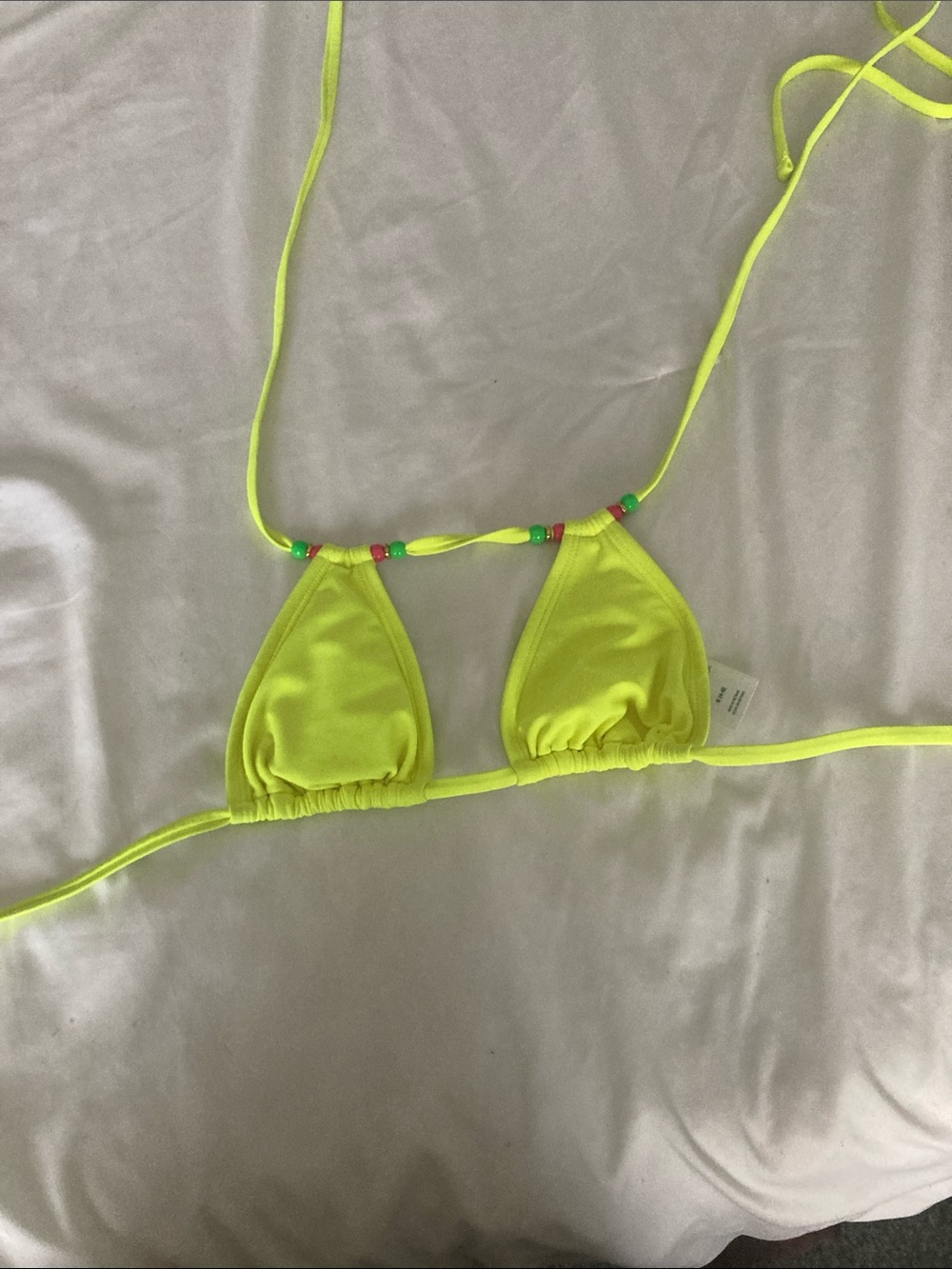 Neon Yellow Triangle Swim Top